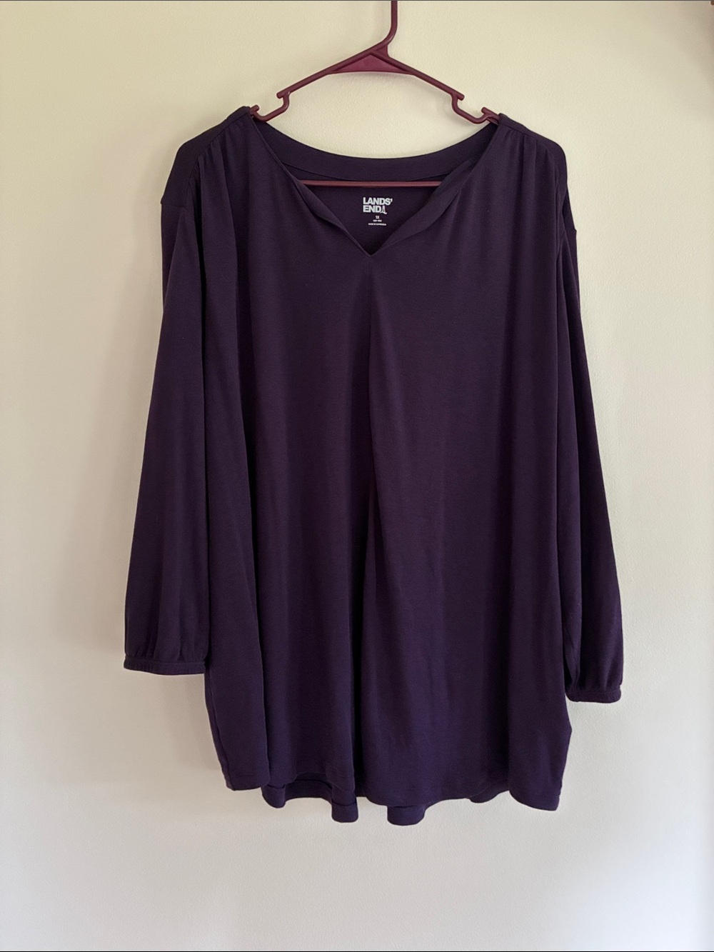Lands' End Women's Plum V-Neck Long Sleeve Tunic 1X - Picture 2 of 8